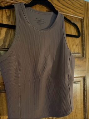 Athleta Ribbed Racerback Crop Tank -mauve